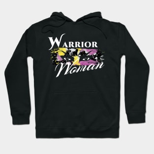 Warrior Woman | Splatter War Paint Pink Yellow White Hoodie